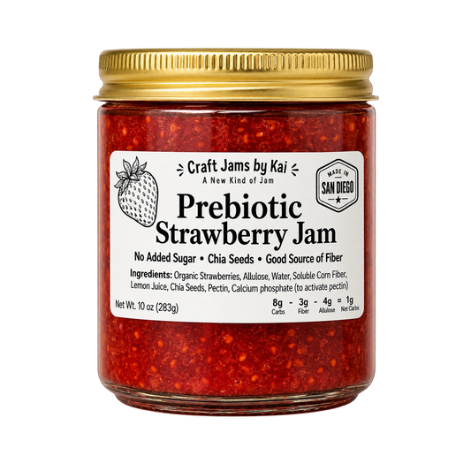 10 oz jar of Craft Jams by Kai Strawberry Prebiotic Jam